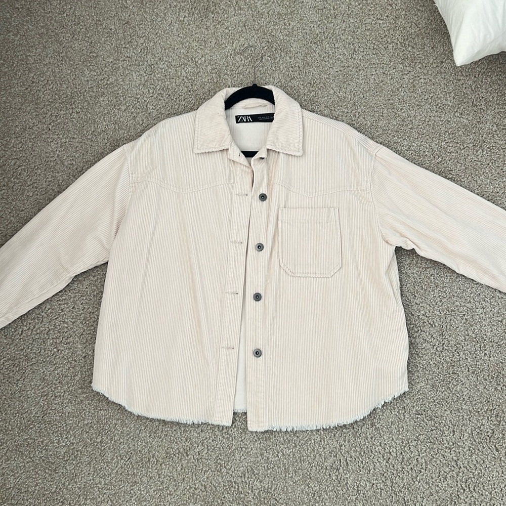 ZARA ribber cream jacket SIZE S
